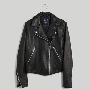 NWT! Madewell Washed Leather Motorcycle Jacket (XS) butter soft leather!!!